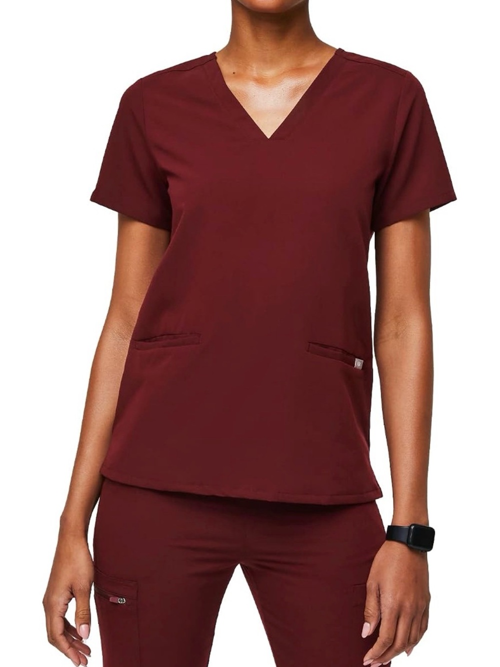 FIGS scrubs top maroon colour
